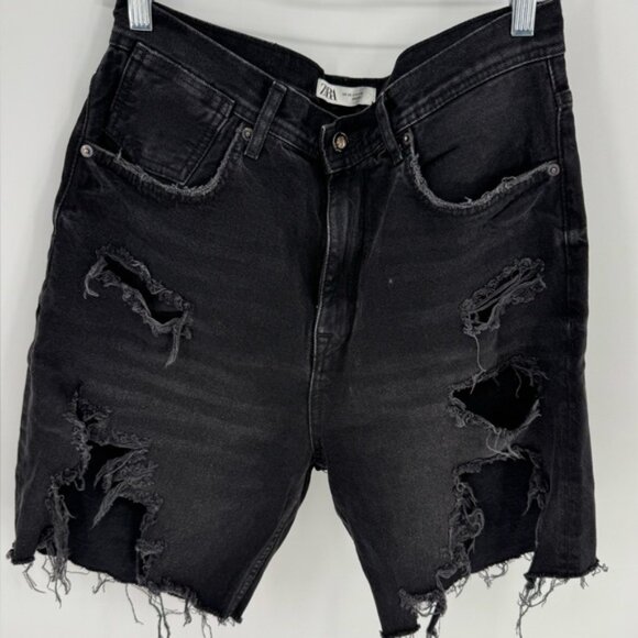 Zara Men's Distressed Denim Jean Shorts - Picture 1 of 8